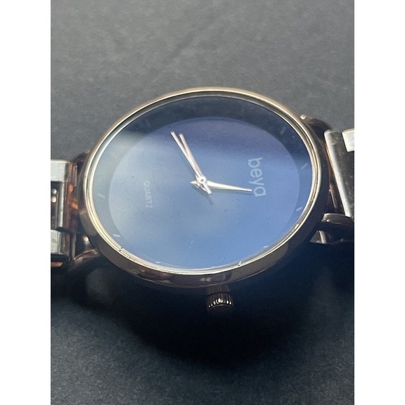 Beya Unisex Royal Blue Face Quartz Rose Gold Casual Workwear Dress Watch - Picture 6 of 6